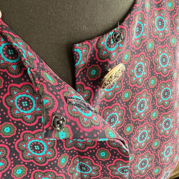 VINTAGE Leslie Fay Pink Floral Button-Up Longline Jacket Blazer VTG 8 Petite USA - Picture 8 of 10